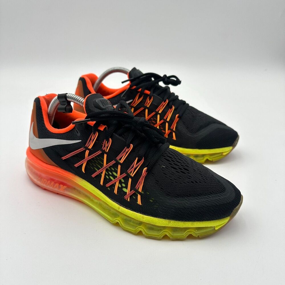 Nike Air Max 2015 Men Size 8 Black Crimson Volt 698902-004 Running Sneakers